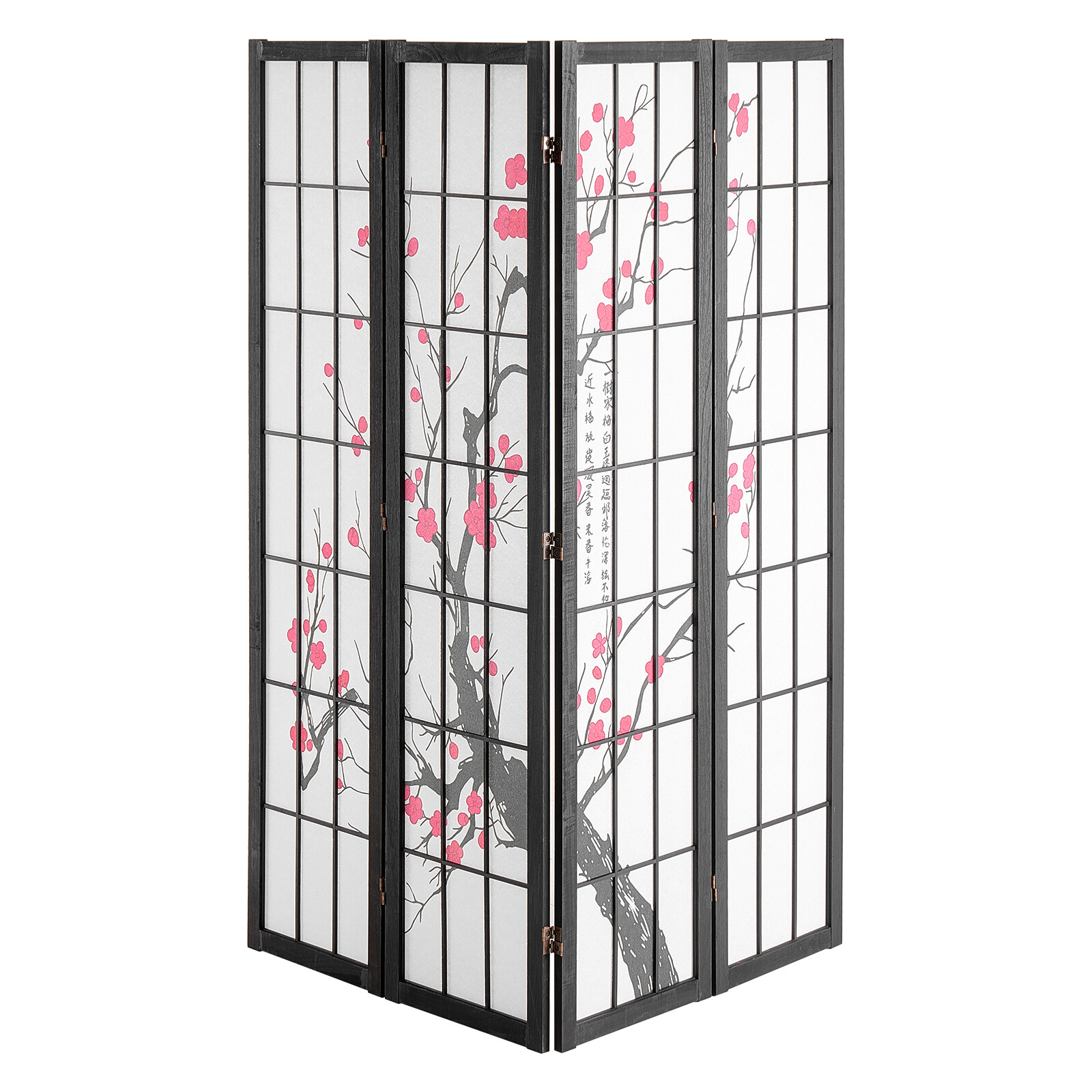 VEVOR Room Divider Japanese Room Screen Divider 4 Panel for Room Separation