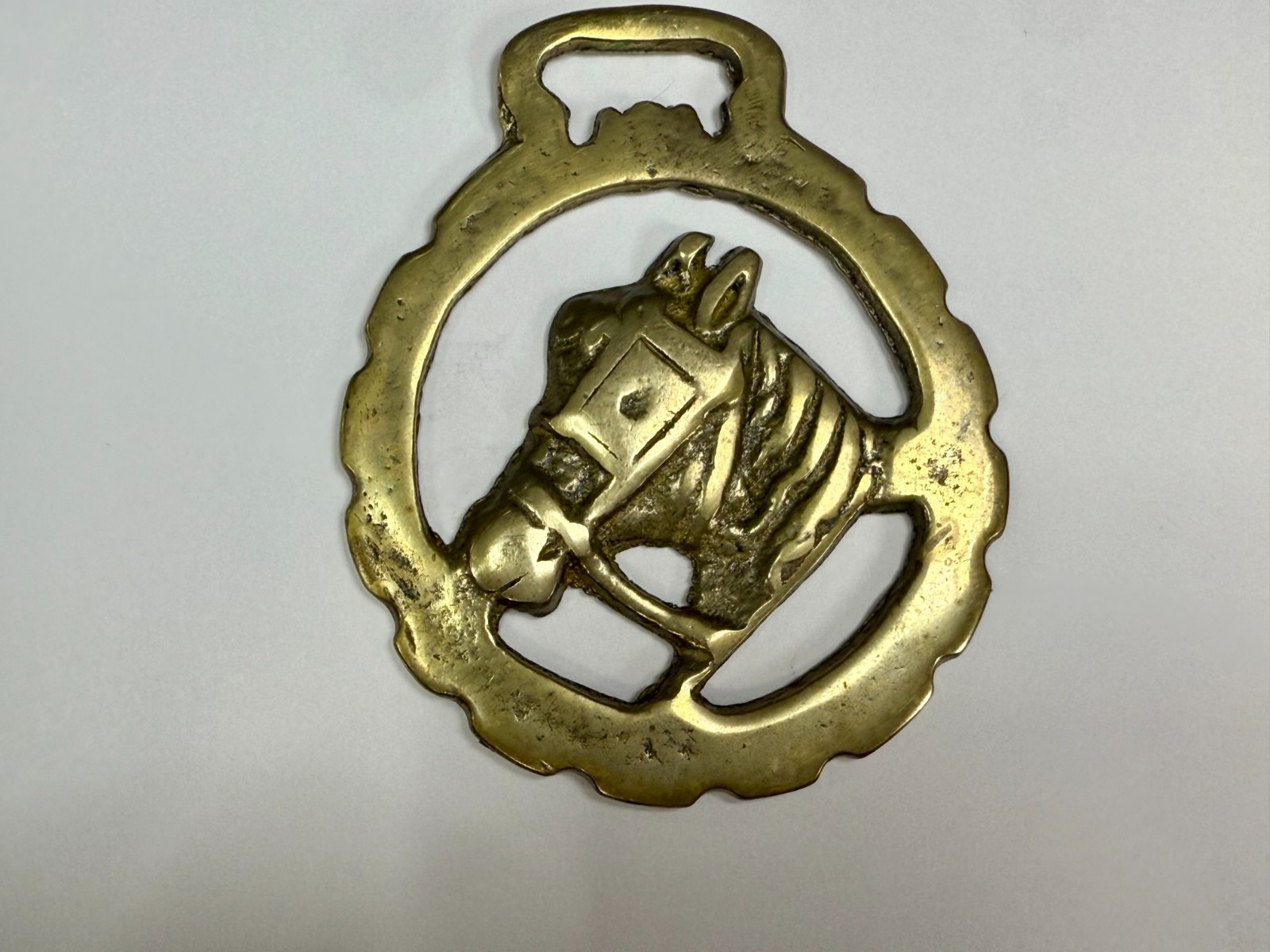 Horse Head with Blinkers Openwork Bridle Harness Saddle Medallion