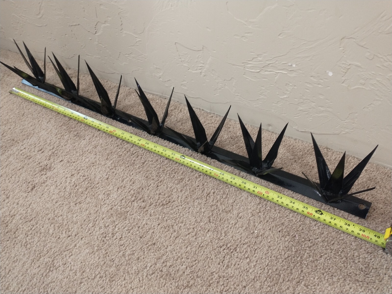 Steel Security Wall Spikes, Anti-Climb Metal 3.25 feet long total, 5" tall