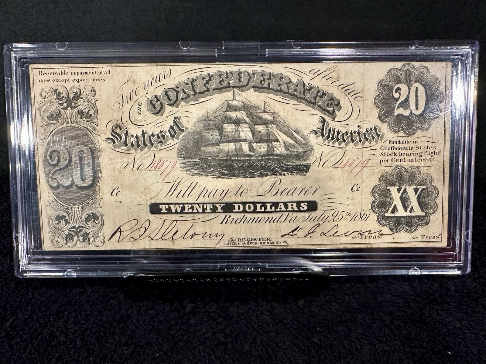 FIVE (5) Piece Confederate Currency Lot- $10 $5 $20 Notes & 10C Fractional Note