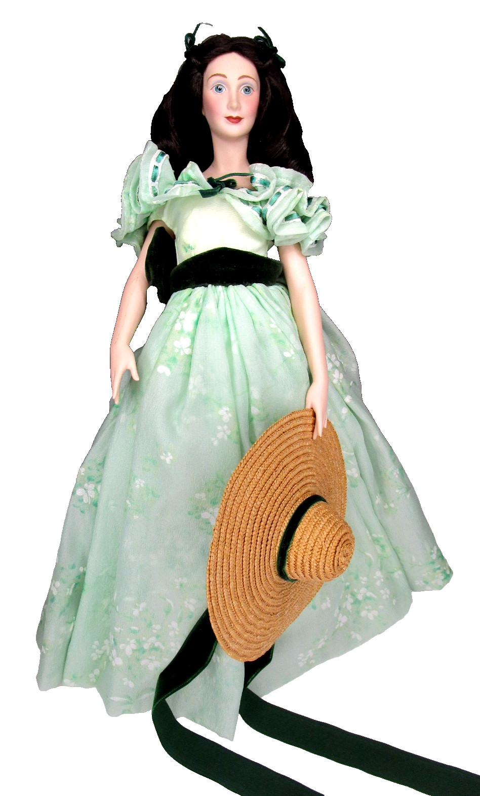 1967 MGM Gone With The Wind Scarlett O'Hara Porcelain Doll 18" W/Stand & Hat