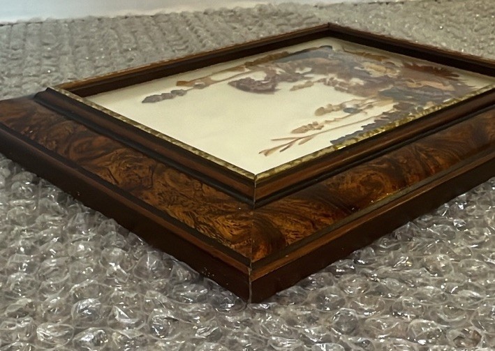 VTG Real Pressed Flower Specimens Framed With Glass Folk Art Wall Hanging Signed