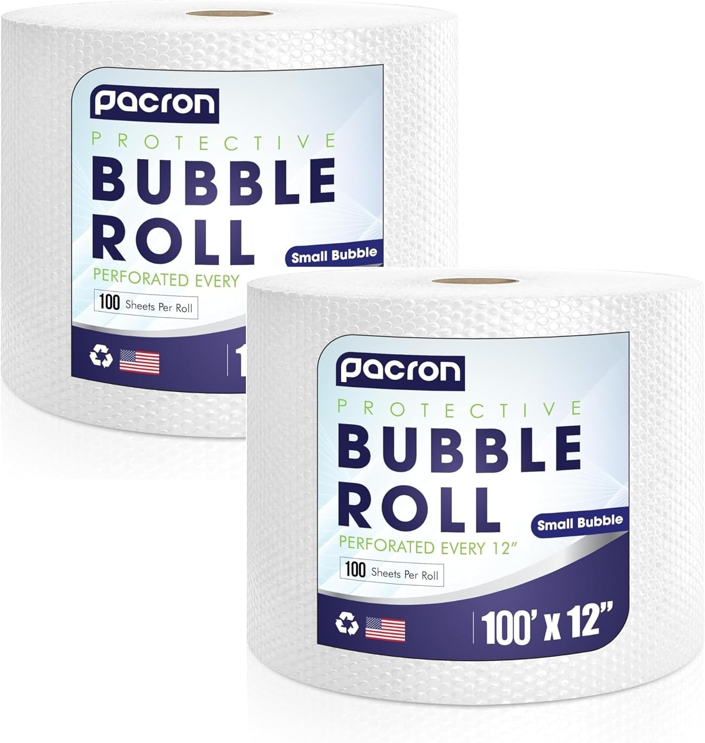 Protective Bubble Cushioning Roll Wrap -100FT x 12IN Clear, 3/16" (2 Pack)
