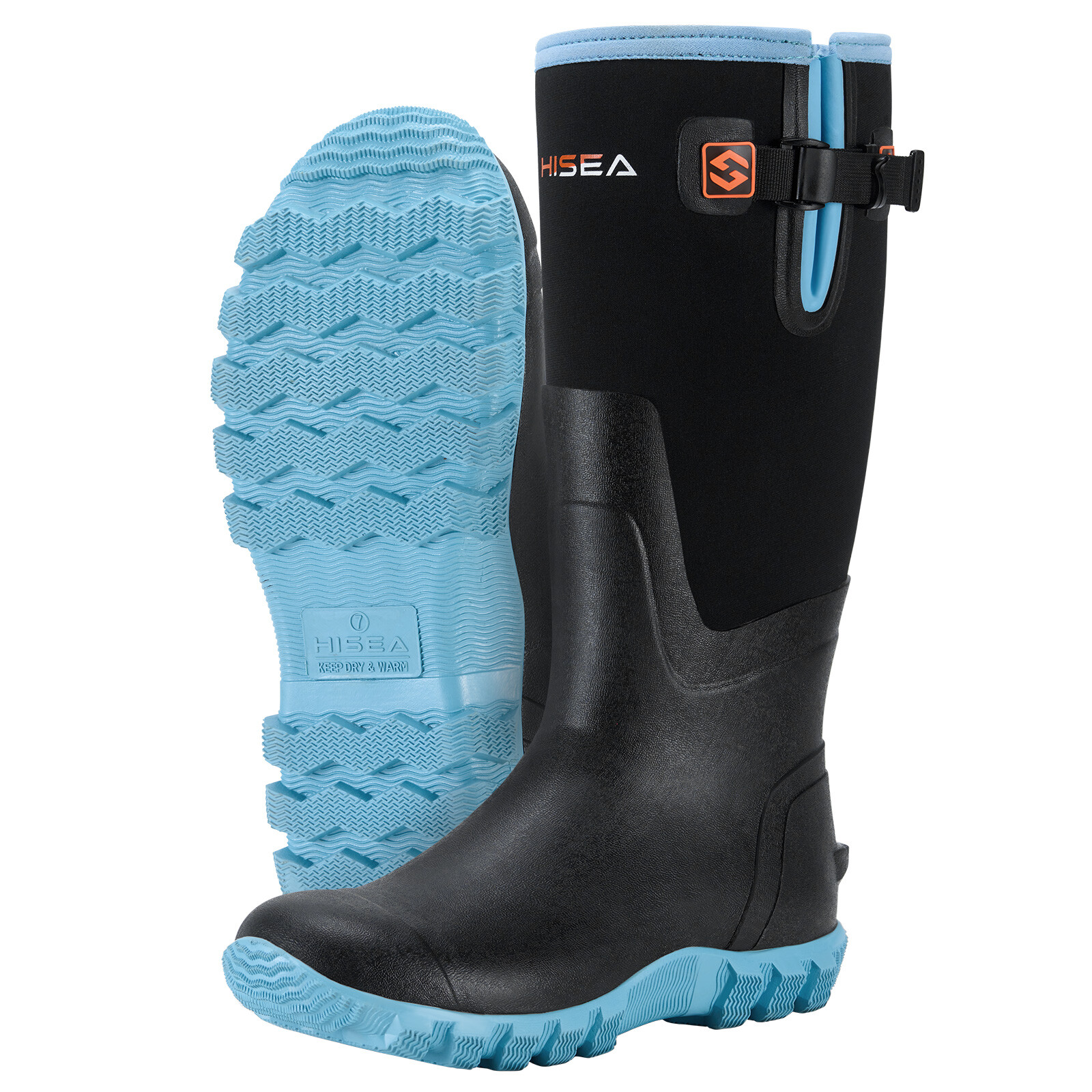 HISEA Women Chore Work Boots Waterproof Insulated Rubber Rain Snow Garden Boots