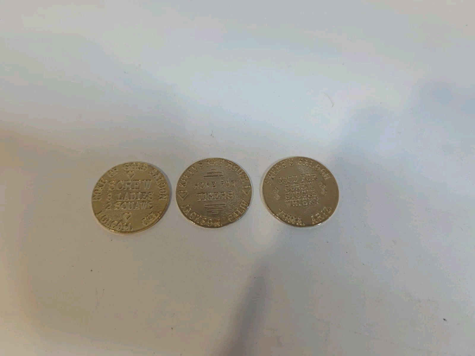 Set of 3 Novelty Saloon Tokens - See Photos / Description