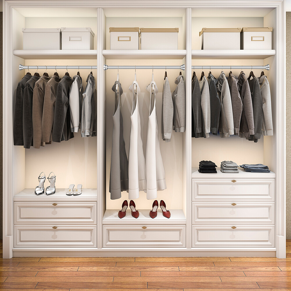 21in - 78in Stainless Steel Adjustable Telescopic Shower Curtain Rod Shower Kit