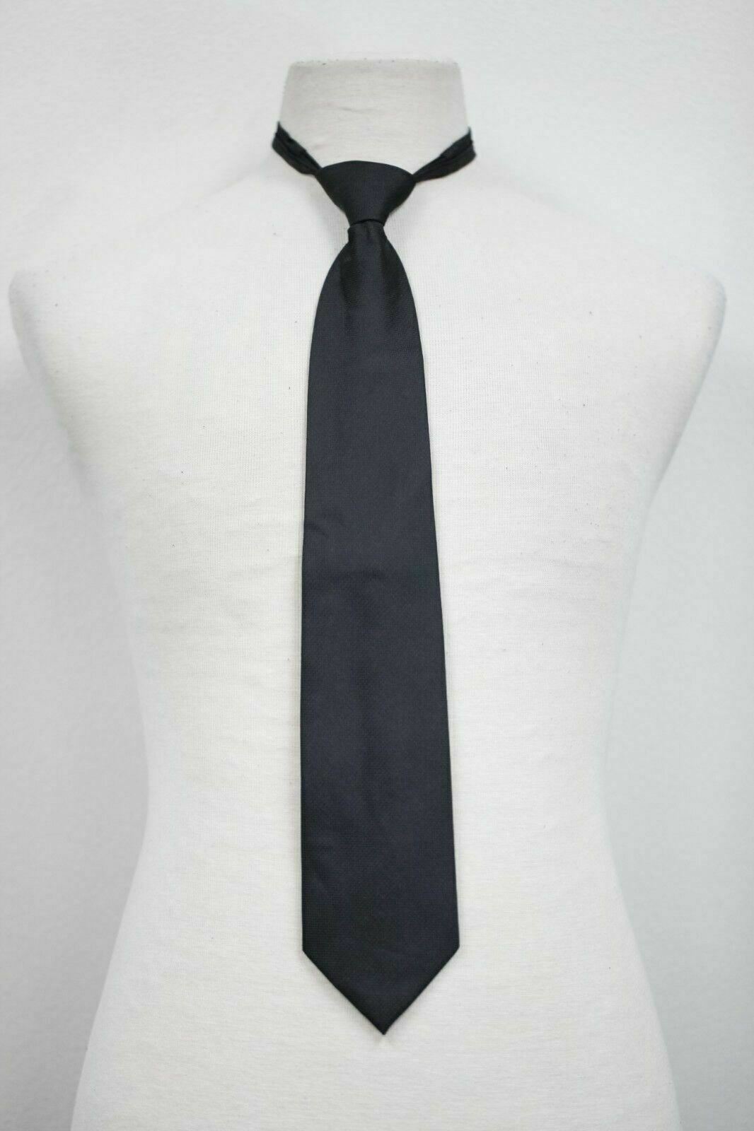 Brand New Men or Boys Pre-Tied Black Zipper Tie Easy Dress Clothing Accessory