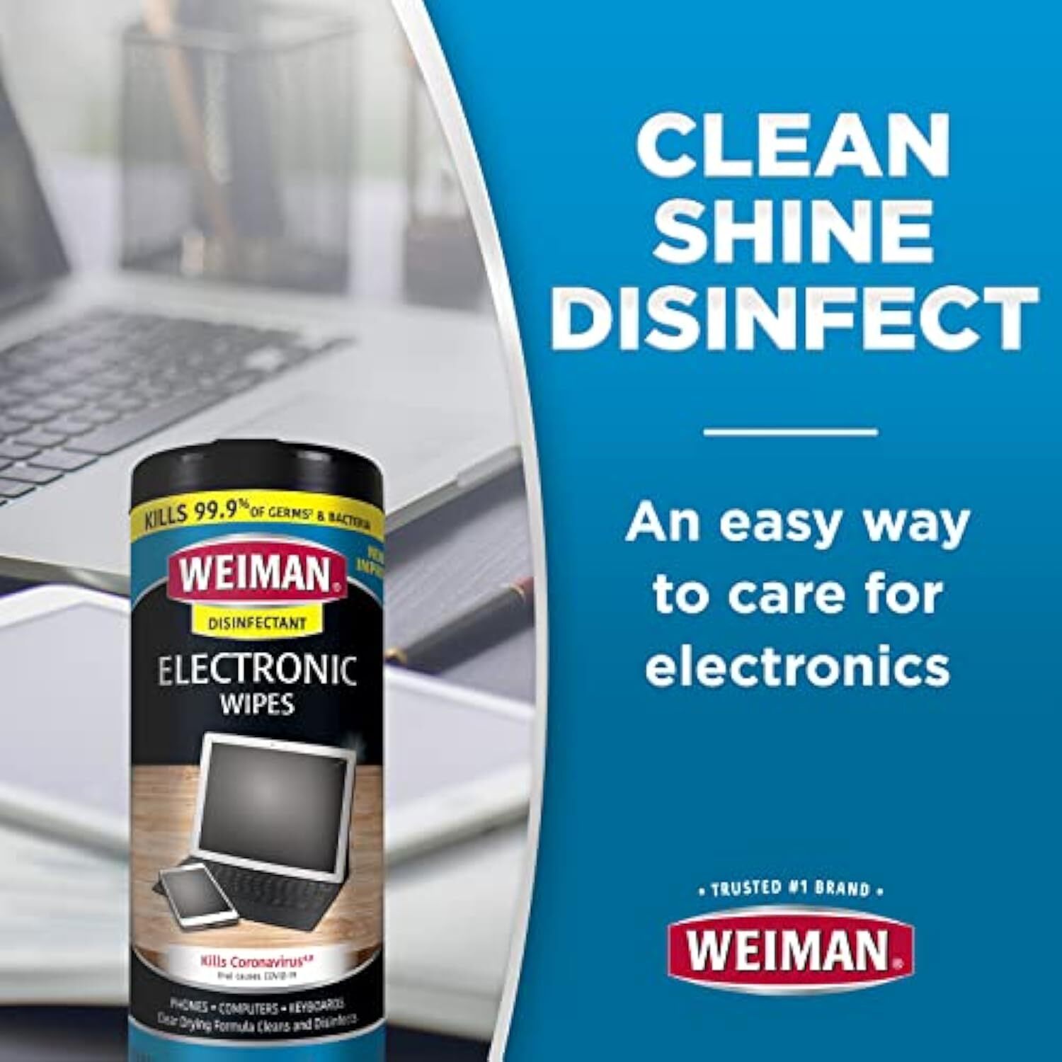 Weiman Disinfecting Electronic Cleaning Wipes For Keyboards, Tablets, E-readers,