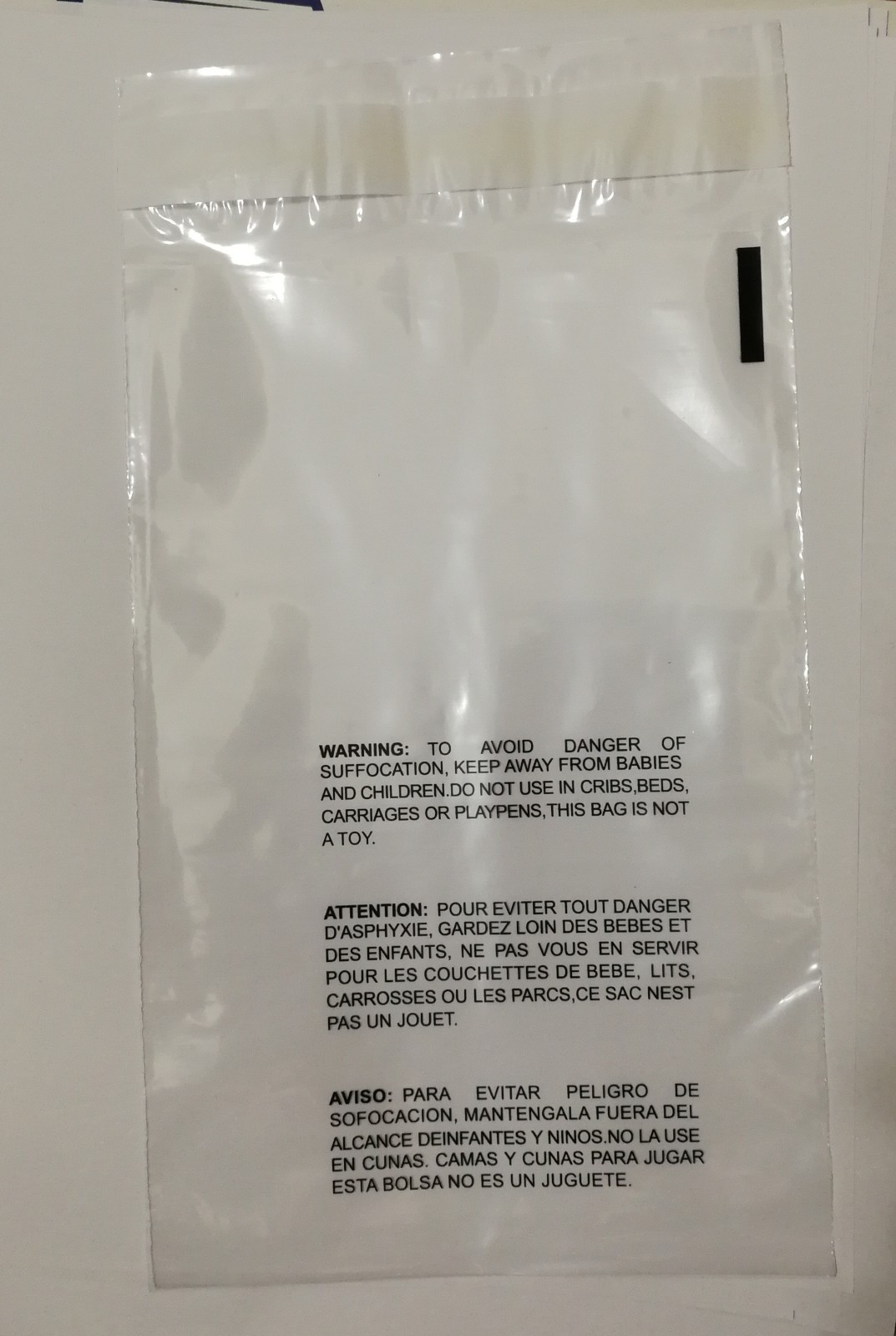 300 11x14 Clear Self Seal Lip & Tape Plastic Bags w/ Suffocation Warning