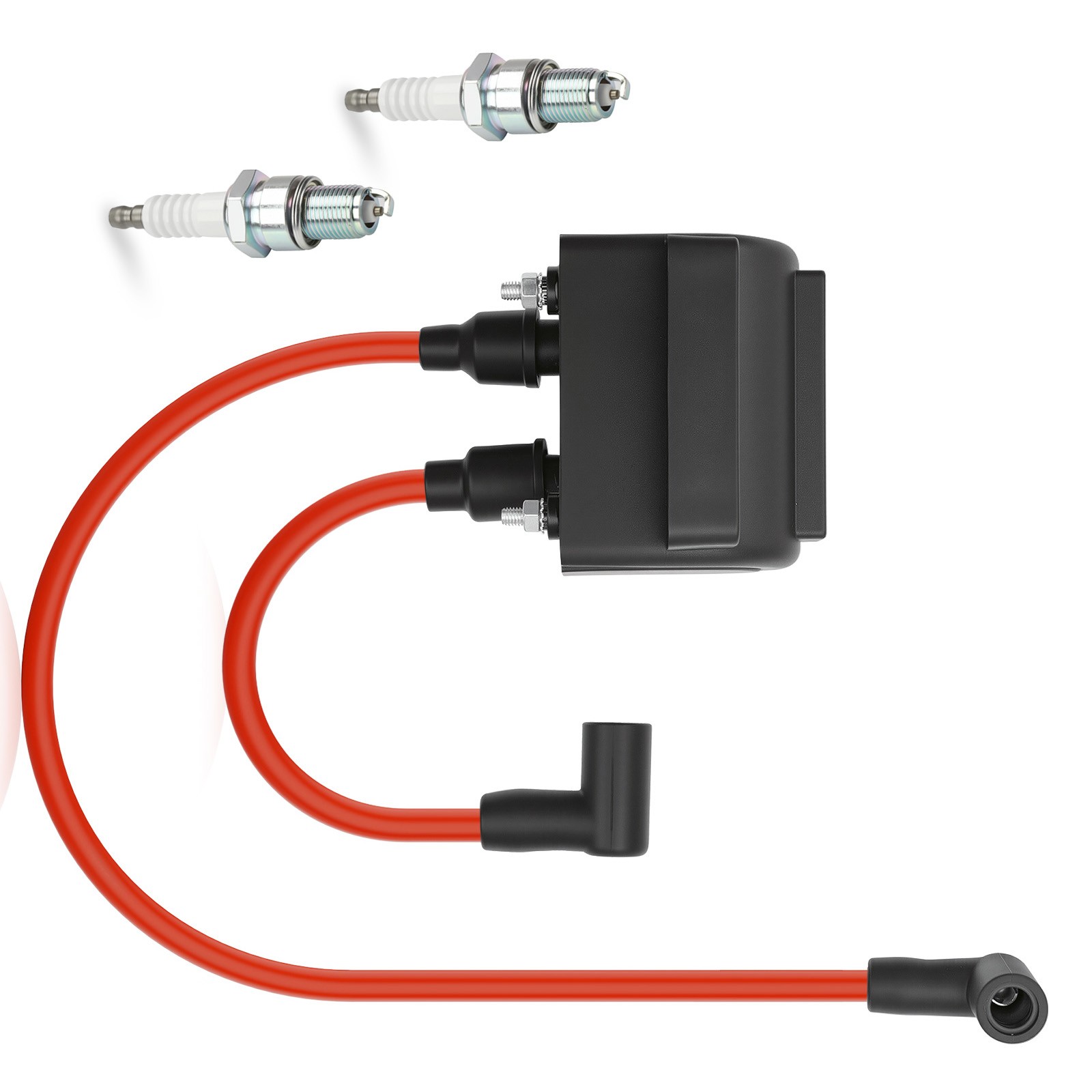 Ignition Coil + Spark Plug Wire Cap for Softail Custom FXSTC FXST 1985 1986-1999