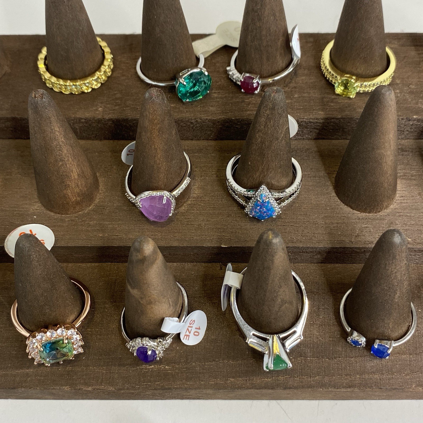 Lot 10 Bomb Party Rings Size 10 Colorful Statement Cocktail Fashion Jewelry