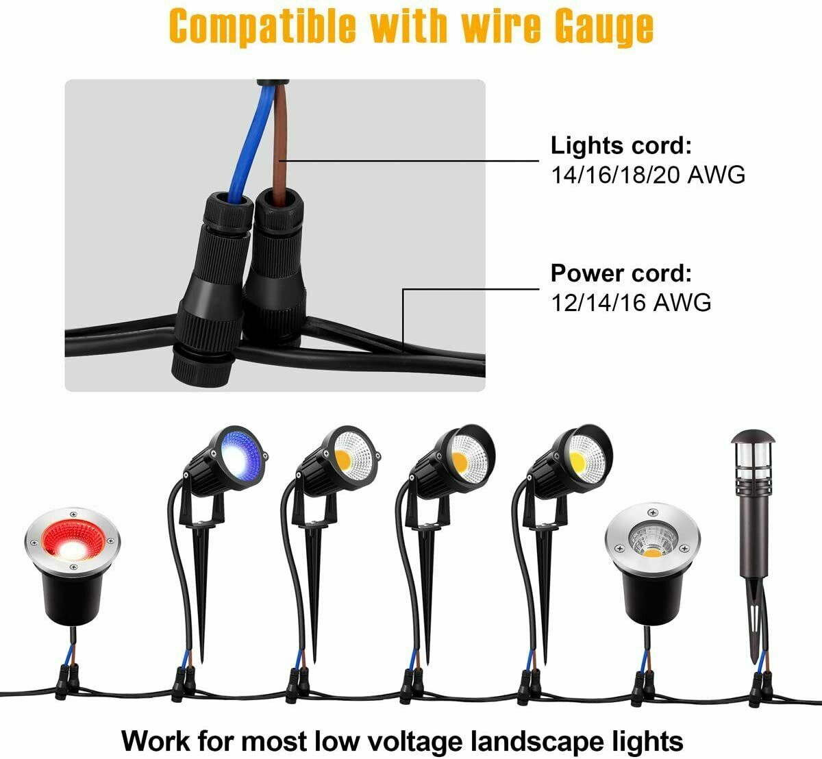 20-pack quick Light Wire Connectors for Landscape light 12-16 Gauge -