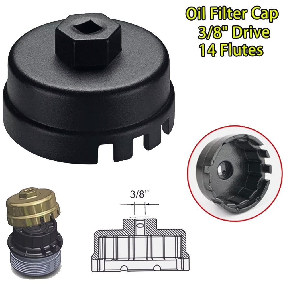 For Oil Filter Cap Wrench Cup Socket Remover Tool Toyota Lexus 14 Flutes 64MM