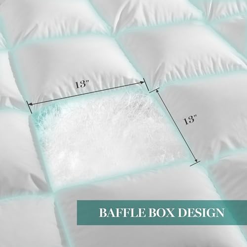White Goose Size Feathers Down Fiber Comforter, Ultra King White/Extra Warmth