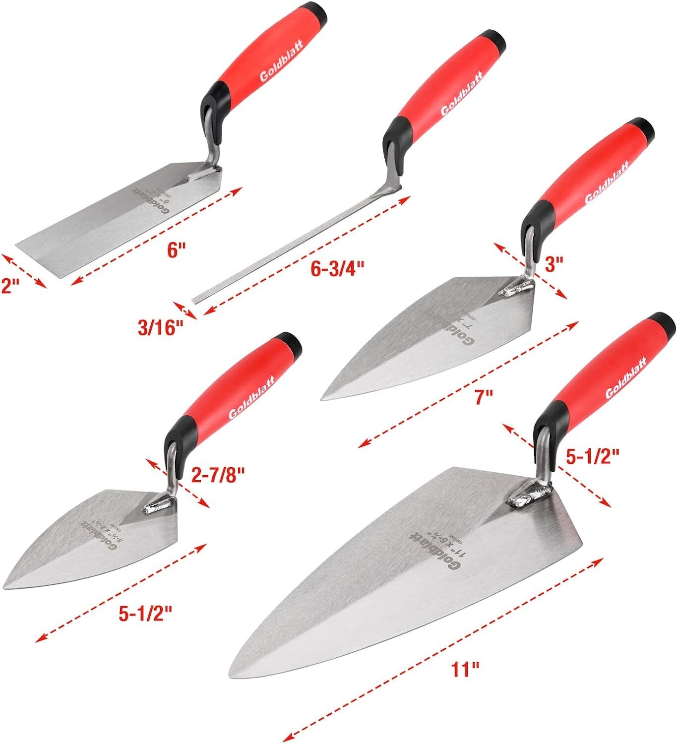 Goldblatt 12PC Masonry Hand Tool Set Organized in Tool Bag Labor-saving NEW