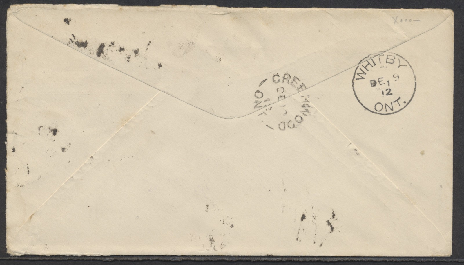 1912 Canadian Millers Fire Insurance Cover Hamilton to Greenwood ONT via Whitby