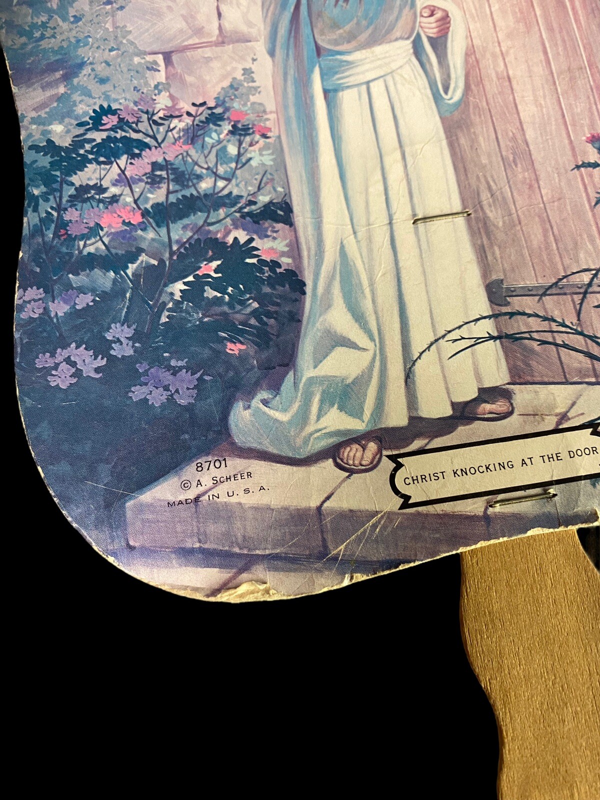 Vtg Paper Fan Advertising Jesus Funeral Memorial Park California Cemetery Death