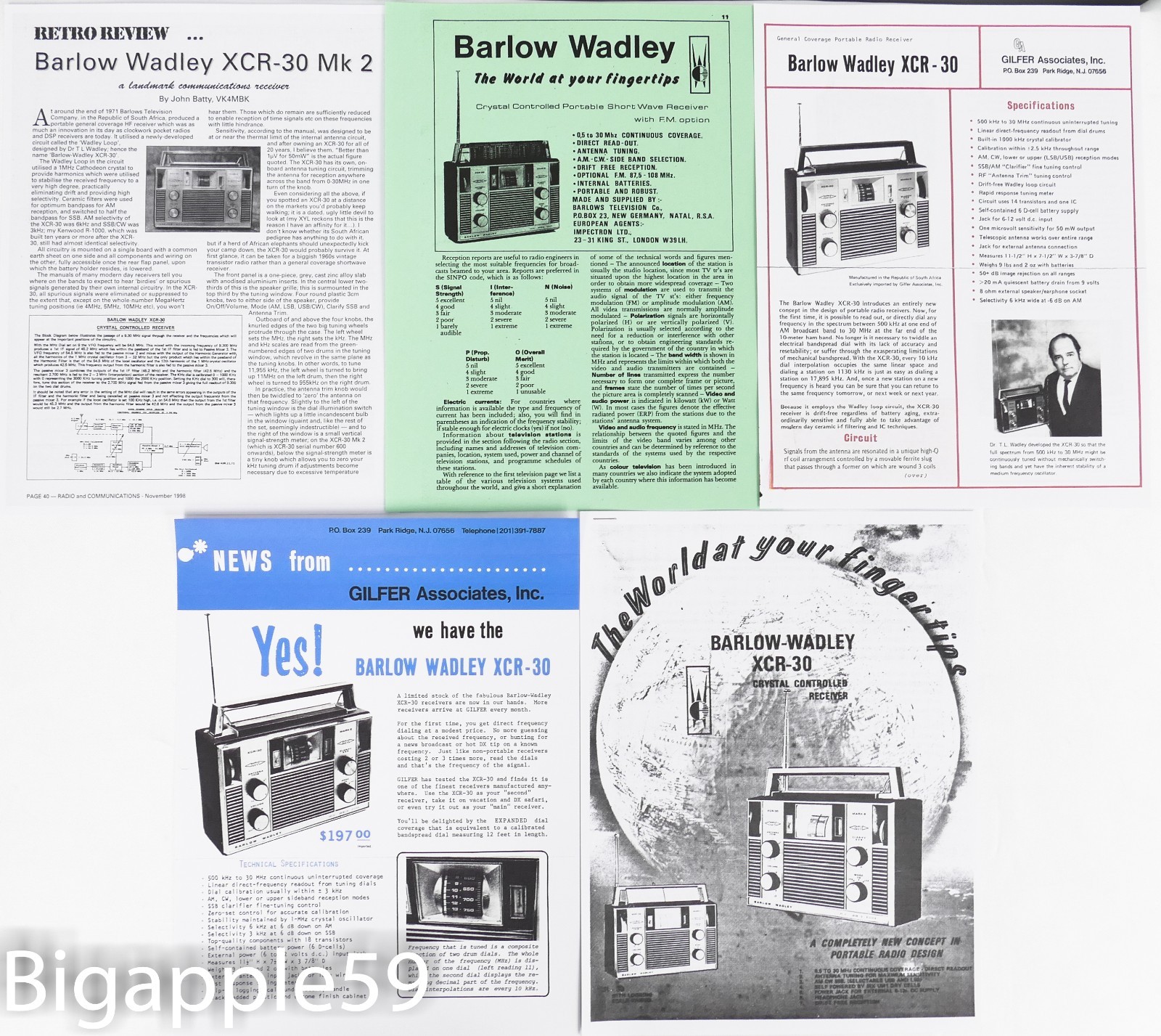 Barlow Wadley XCR-30 Mark II Radio Receiver w/ Documents **WONDERFUL SENSITIVITY