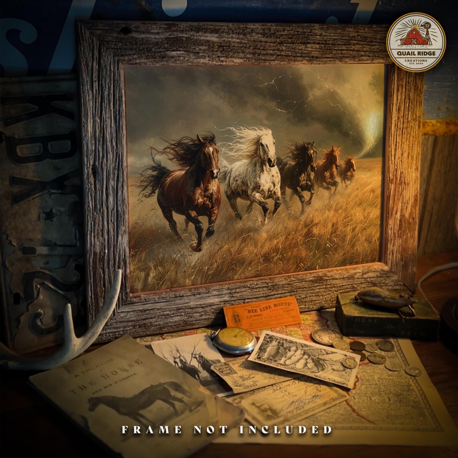 Wild Horses Art Print Cowgirl Horse Riding Artwork Rodeo Western Wall Art Decor