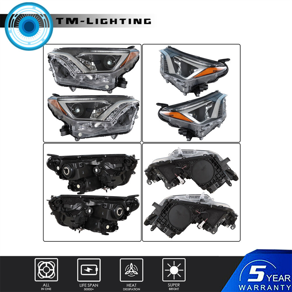 Pair Headlights Halogen Headlamps Left&Right Side For 2016 2017 2018 Toyota Rav4