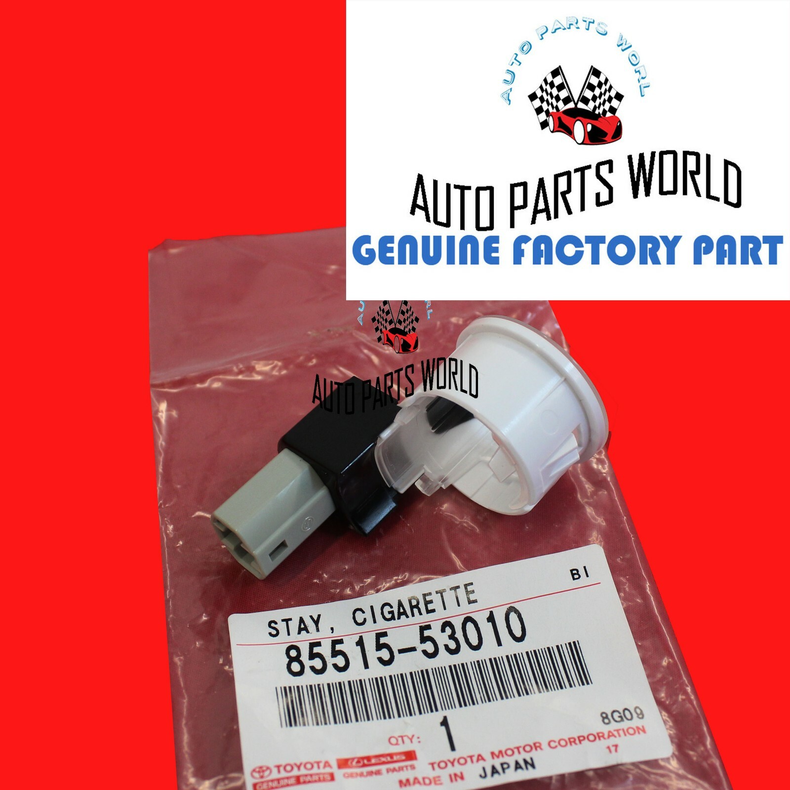 NEW GENUINE OEM LEXUS 2001-2005 IS300 CIGARETTE LIGHTER & BEZEL STAY SET