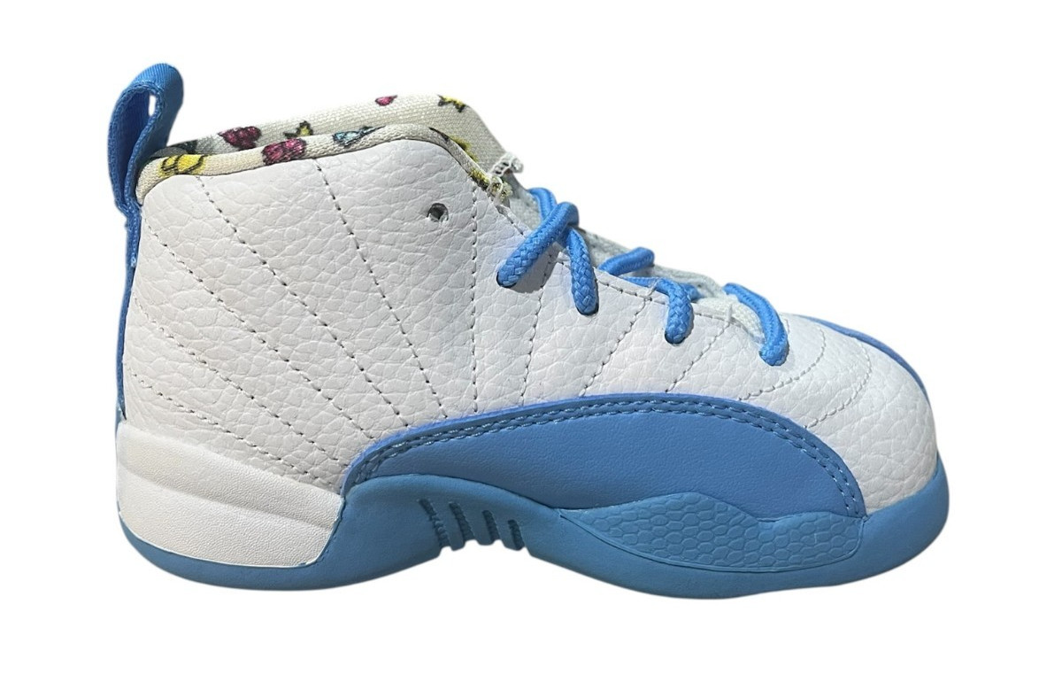 Jordan Retro 12 White/University Blue Emoji Infant/Toddler Size 8 DQ4367-114 New