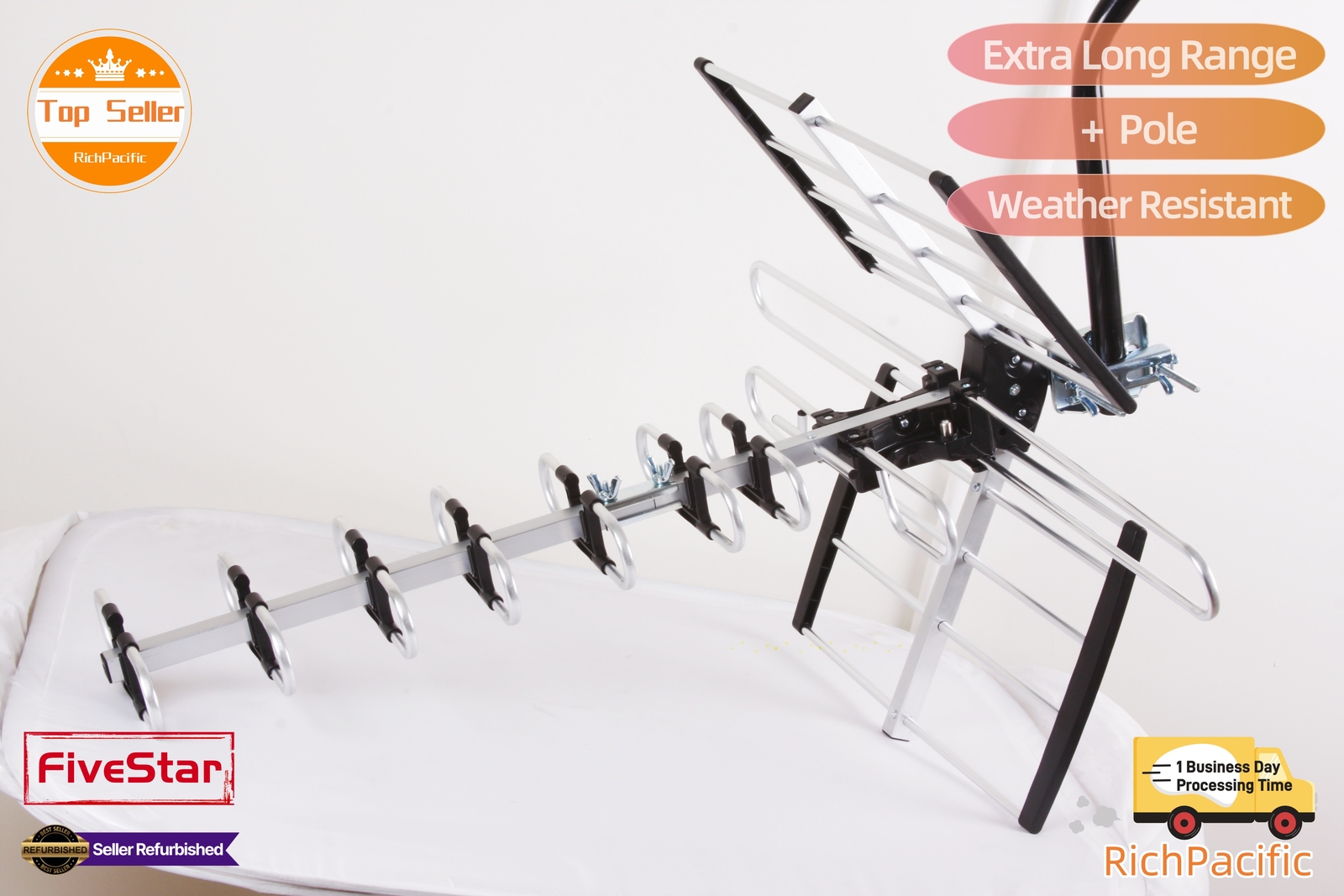 Newly upgraded VHF UHF 4K HDTV Antenna Outdoor 300 Miles Mounting Kit Included