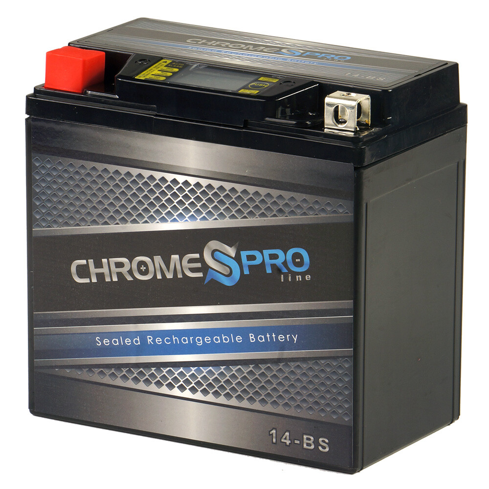 YTX14-BS Chrome Pro Series High Performance iGel Powersport Battery