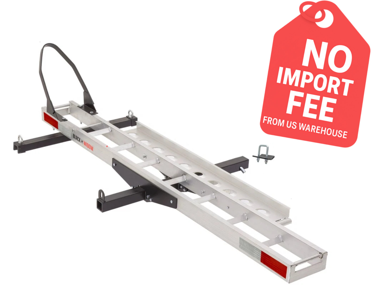 Blaƈk Widow Aluminum Dirt Bike Hitch Carrier w/ Wheel Chock 400 lb Capacity