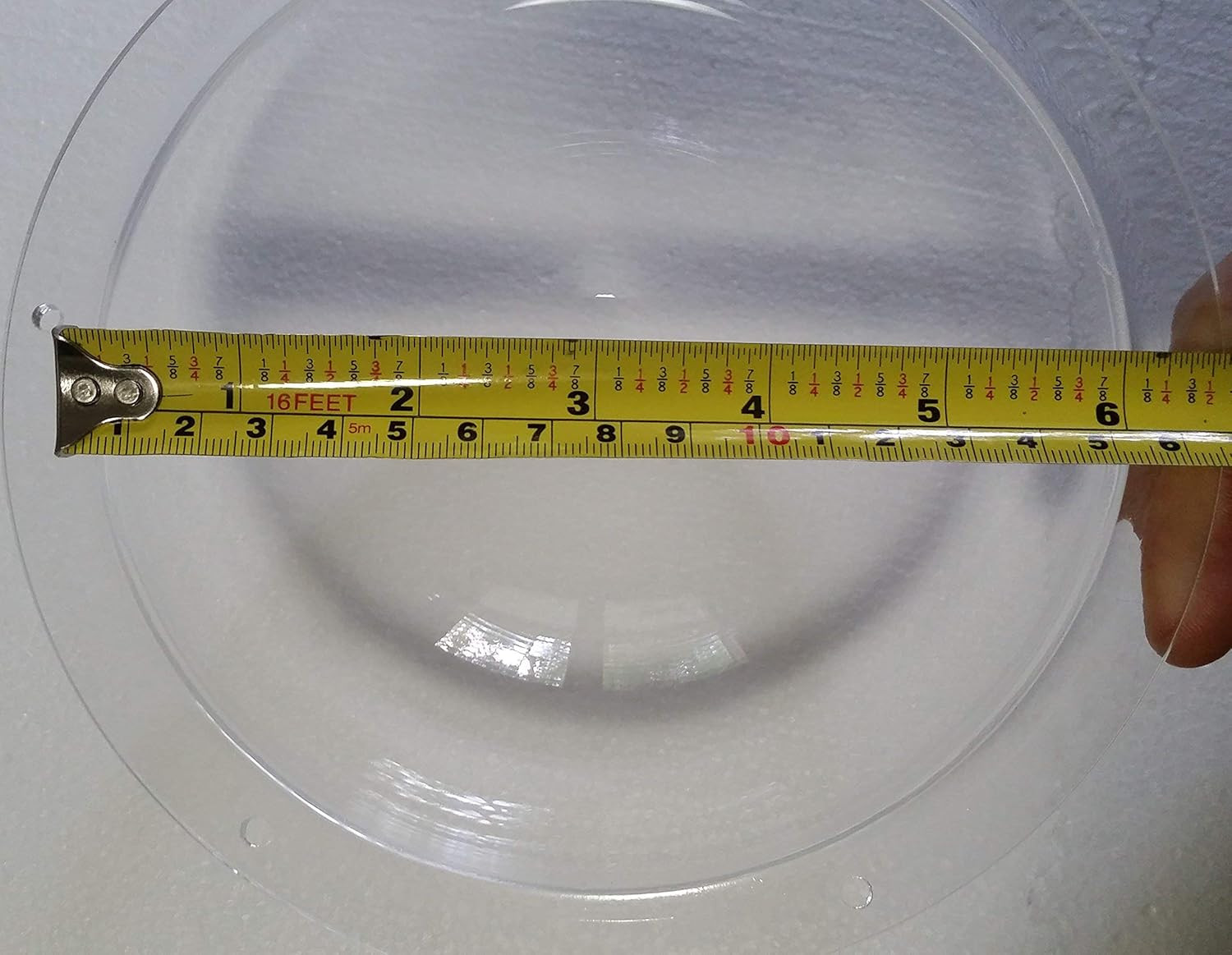 Clear Acrylic Dome Plastic Hemisphere 6 in With Flange Pre Drilled Holes