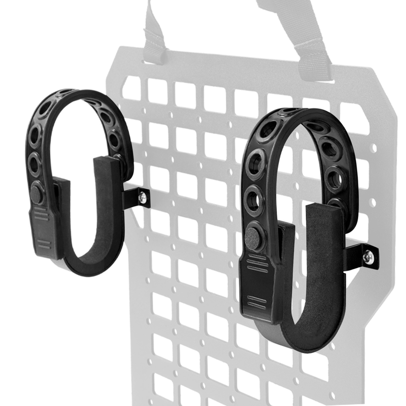 Powder Coated Rubber Gun Rack Straps 2 Pack For Seat Back MOLLE Panel Mounting