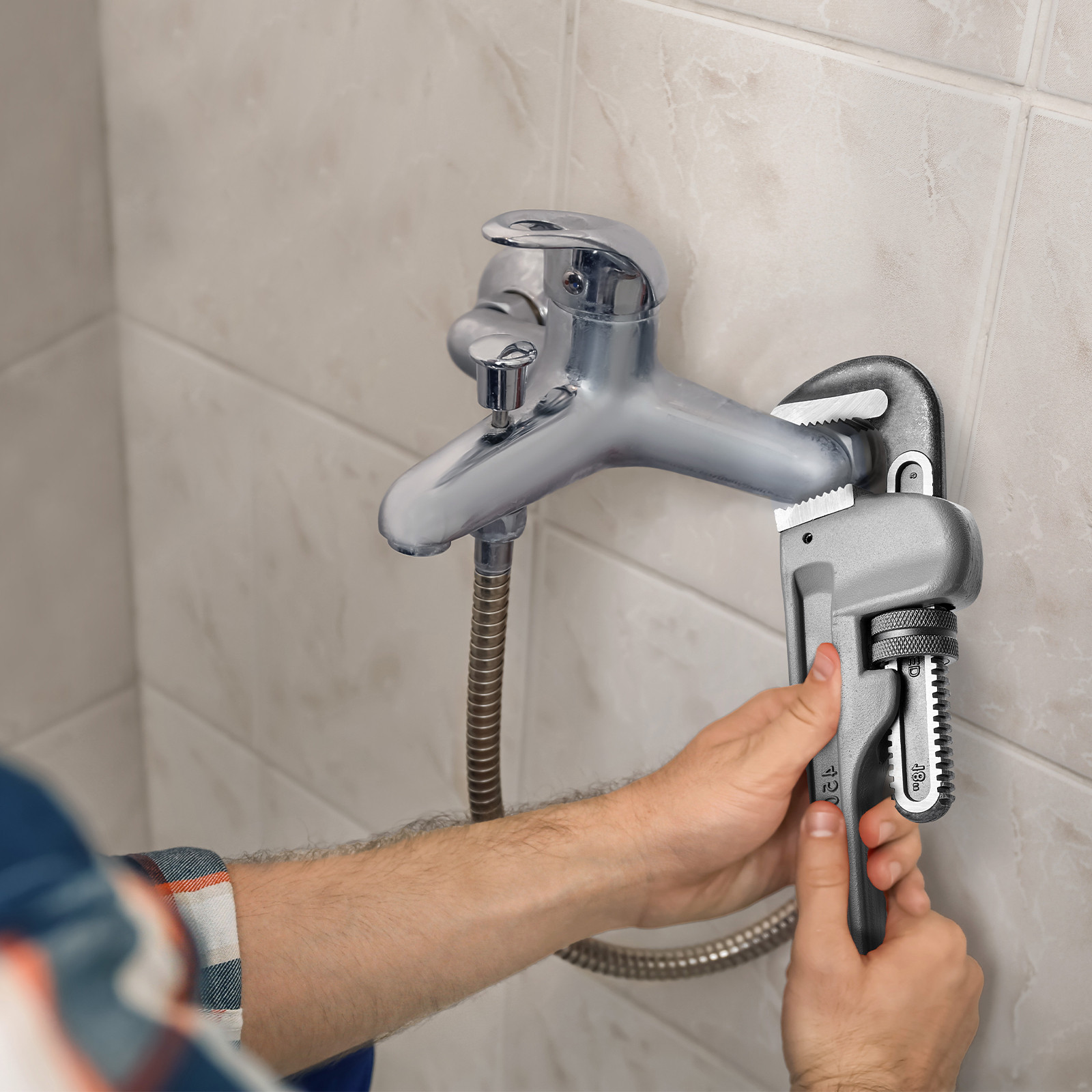 VEVOR 3PCS Aluminum Straight Pipe Wrench Set 10/14/18 in Plumbing Wrench CRV Jaw