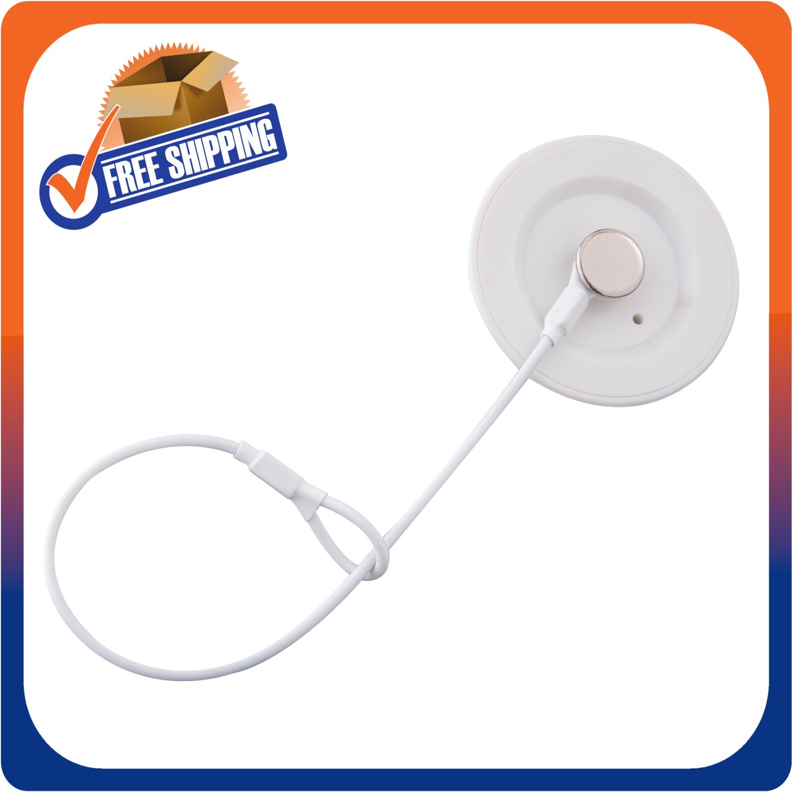 1000 SECURITY LANYARD 2 LOOP WHITE 8 INCH LOSS PREVENTION CHECKPOINT COMPATIBLE