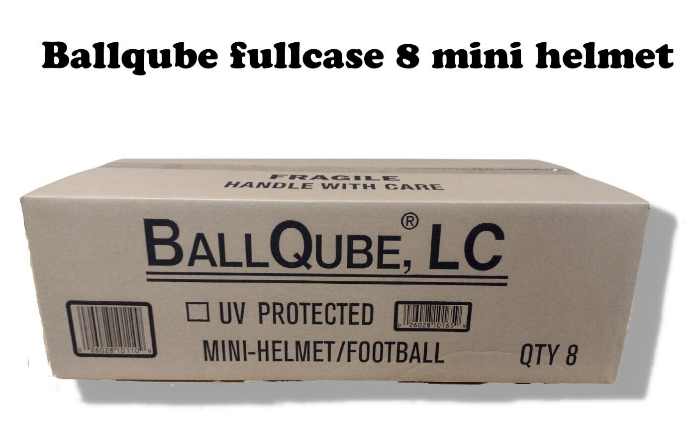 BallQube Mini Football Helmet Display Case Holder - Case of 8