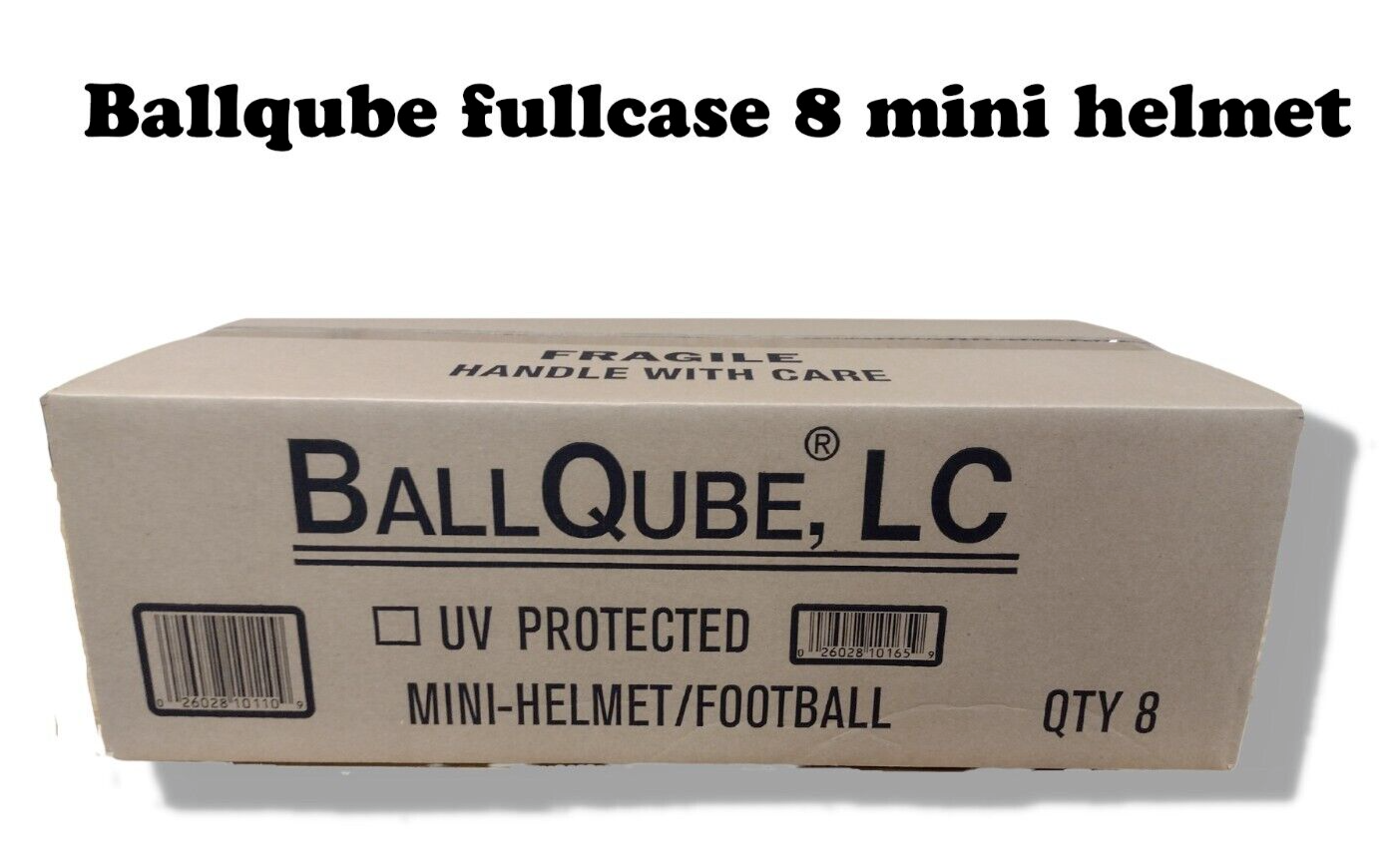 BallQube Mini Football Helmet Display Case Holder - Case of 8