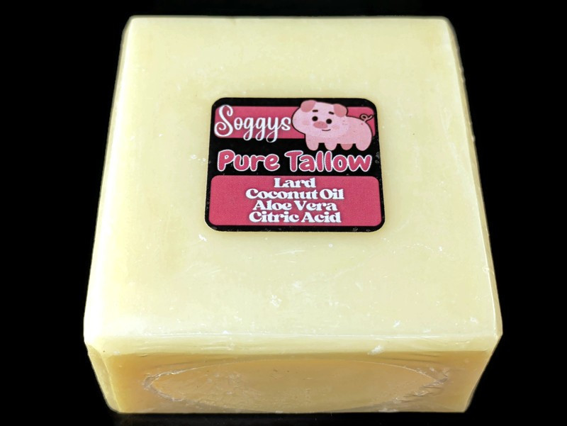 Bar Soap, Pig Tallow, Unscented, Sudsy, Handcrafted, All Natural, 5-6 oz