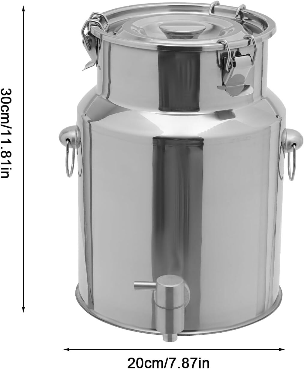 10L/2.64Gallon Milk Can with Faucet&Sealed Lid, Heavy Duty Bucket Bottle