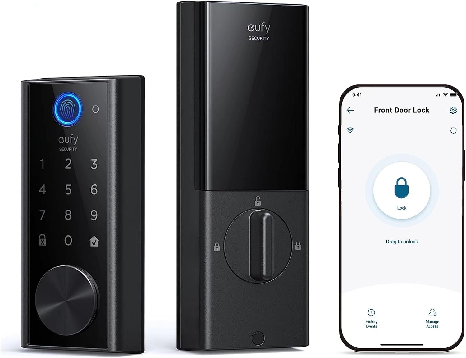 eufy Security Smart Lock S230 Keyless Fingerprint Door Lock Built-in Wi-Fi BHMA