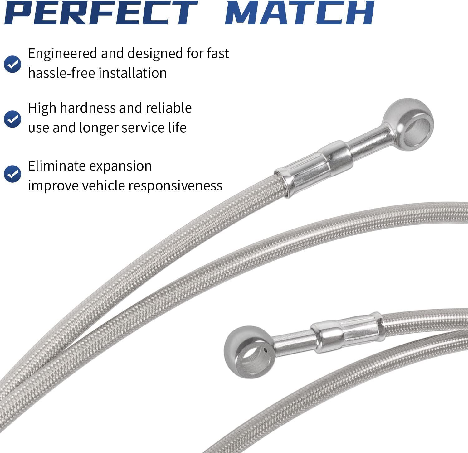 Front Stainless Steel Braided Brake Line kit For Yamaha Banshee 350 1987-2015