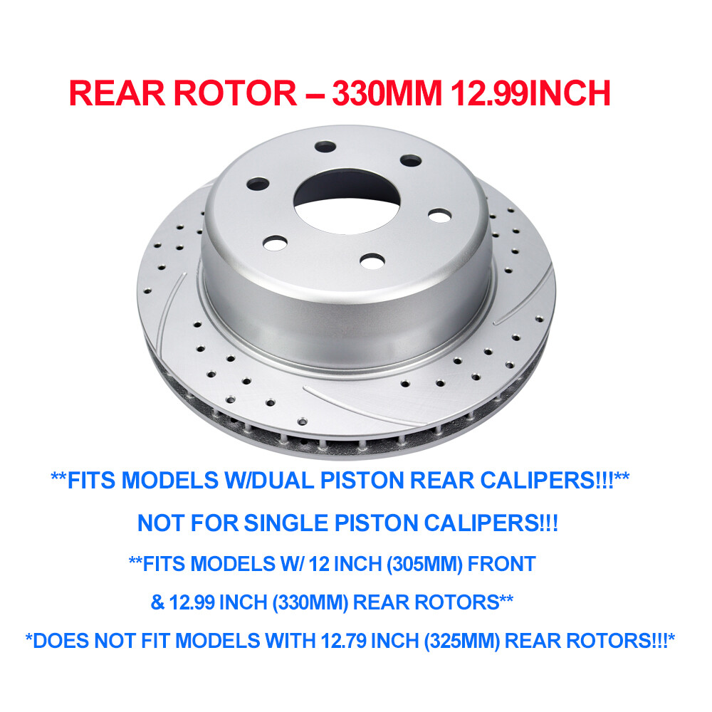 Front Rear Drilled Rotors Ceramic Brake Pads for Suburban Silverado 1500 Tahoe