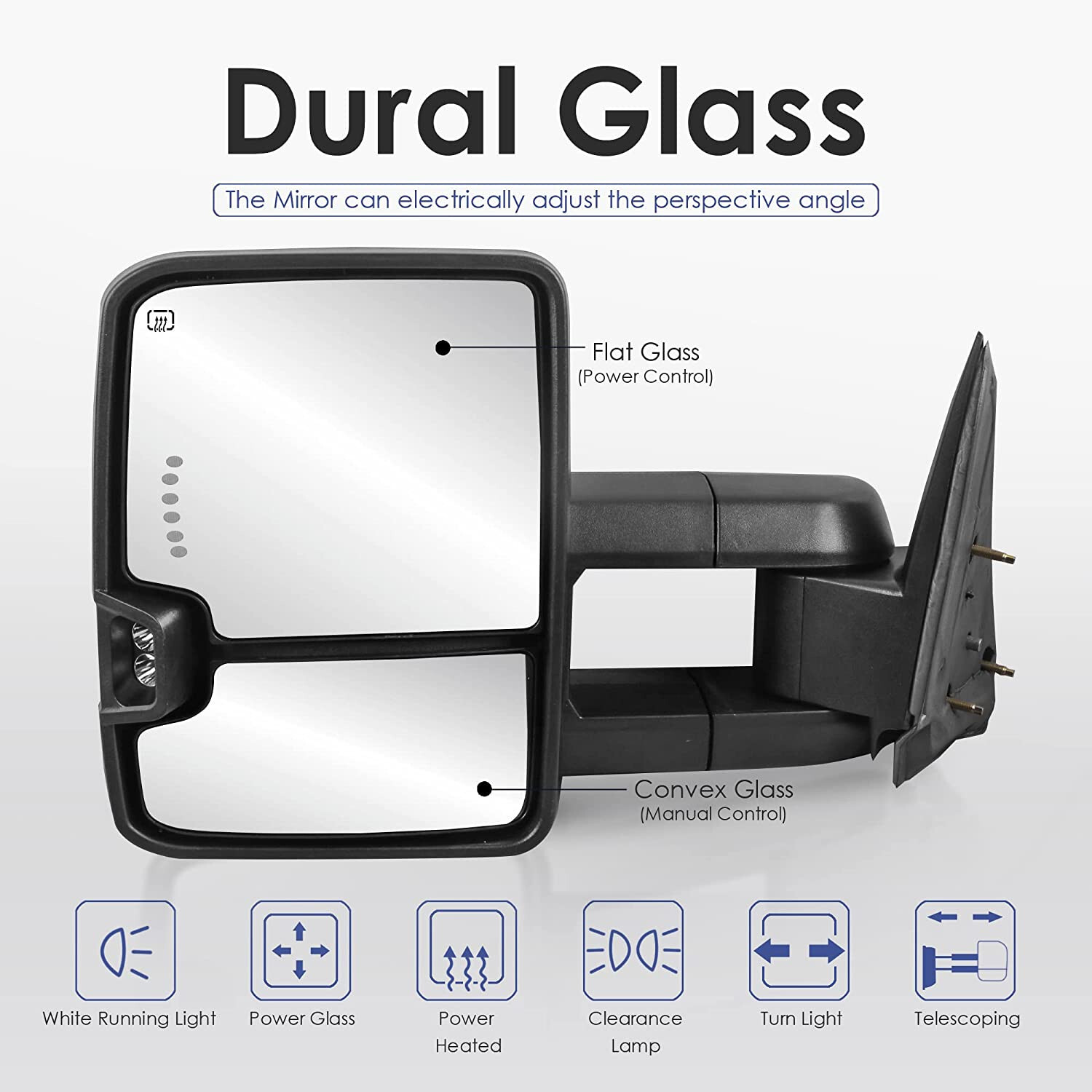 Chrome Power Heated Tow Mirrors For 2003-2006 Chevy Silverado GMC Sierra Yukon