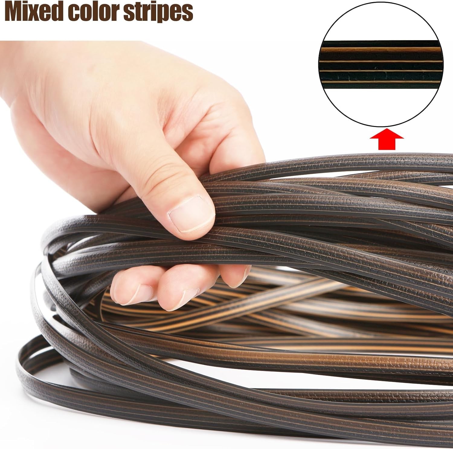 120 Ft Wicker Repair Kit, Plastic Wicker Repair Supplies, Gradient Dark Brown wi