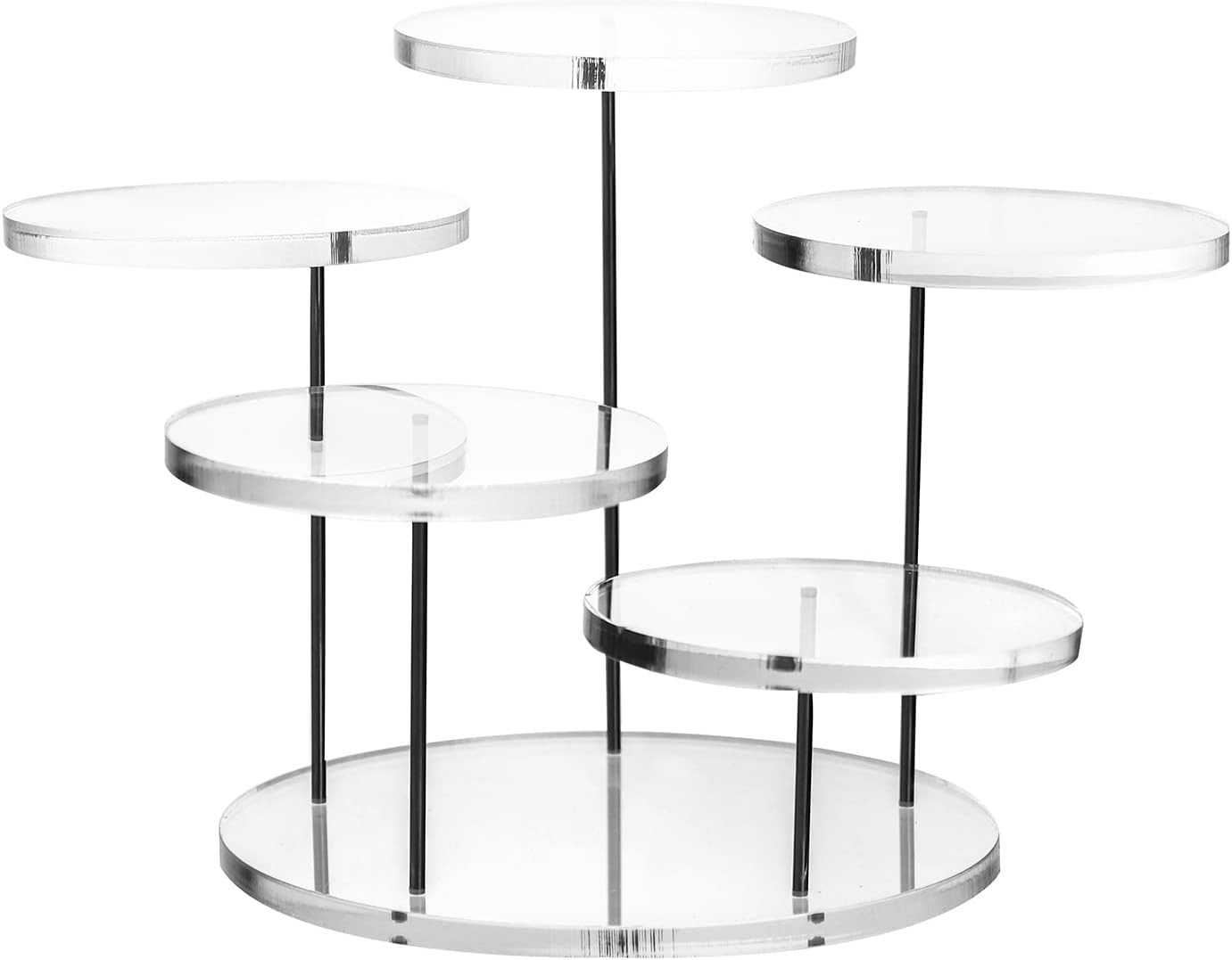 round Acrylic Products Display Riser Stands, 5 Tier Displaying Risers Display St