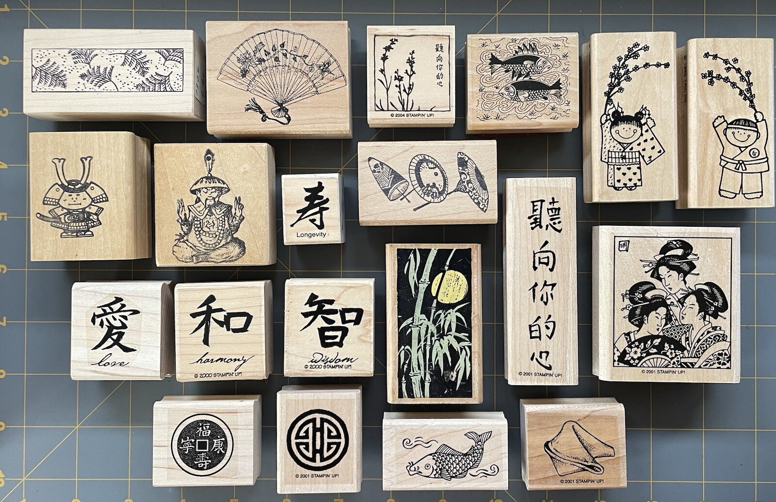 JAPANESE & ASIAN THEME RUBBER STAMPS RARE PEOPLE SYMBOLS DRAGONS & MORE YOU PICK