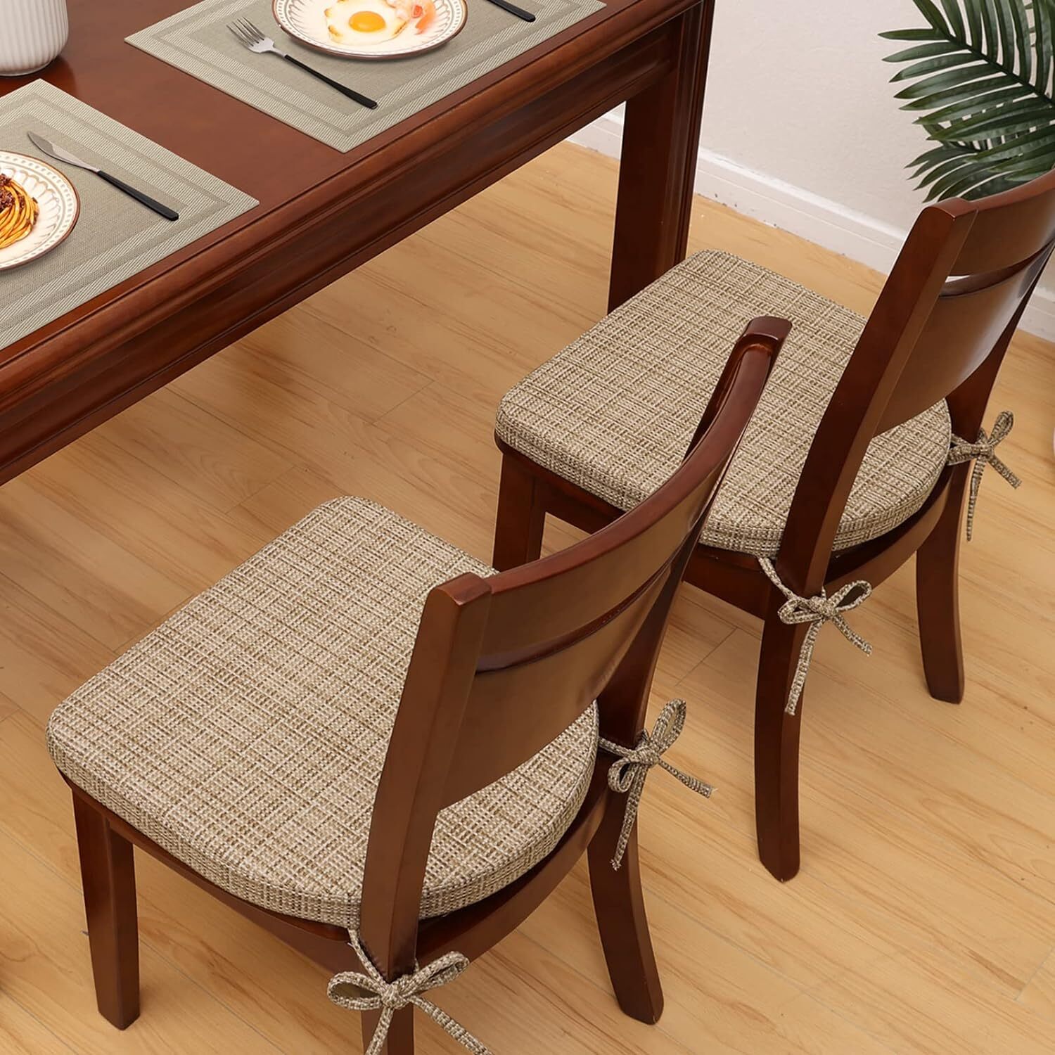Shinnwa Chair Cushion with Ties for Dining Chairs 17*16.5" Non Slip Machine Wash