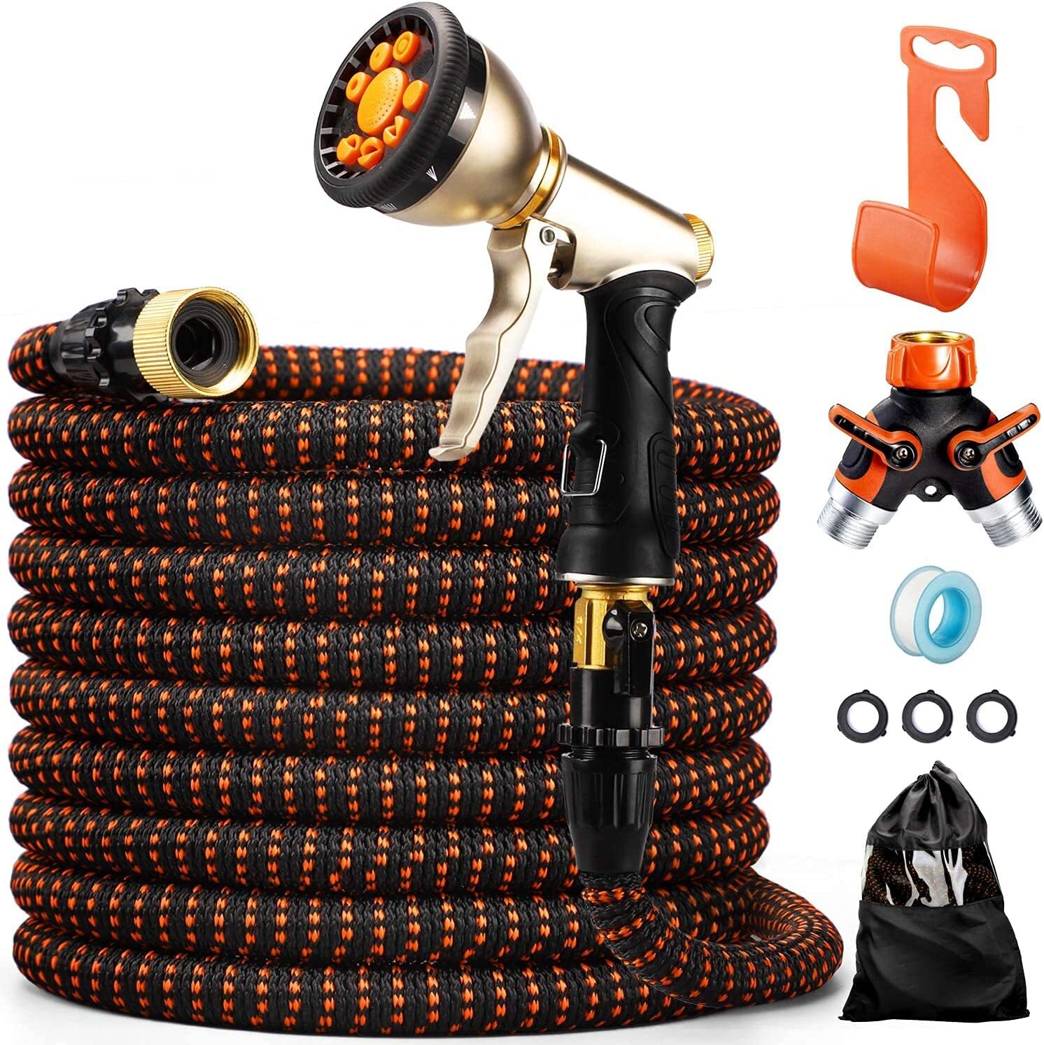 4X Stronger Deluxe Heavy Duty Expandable Flexible Garden Water Hose (50ft,100ft)