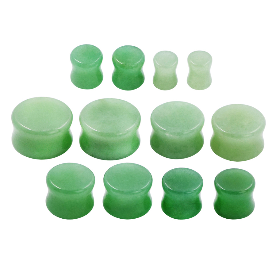 Natural Stone Ear Plugs Ear Gauges Double Flares Flesh Tunnels Saddle Plug-PAIR