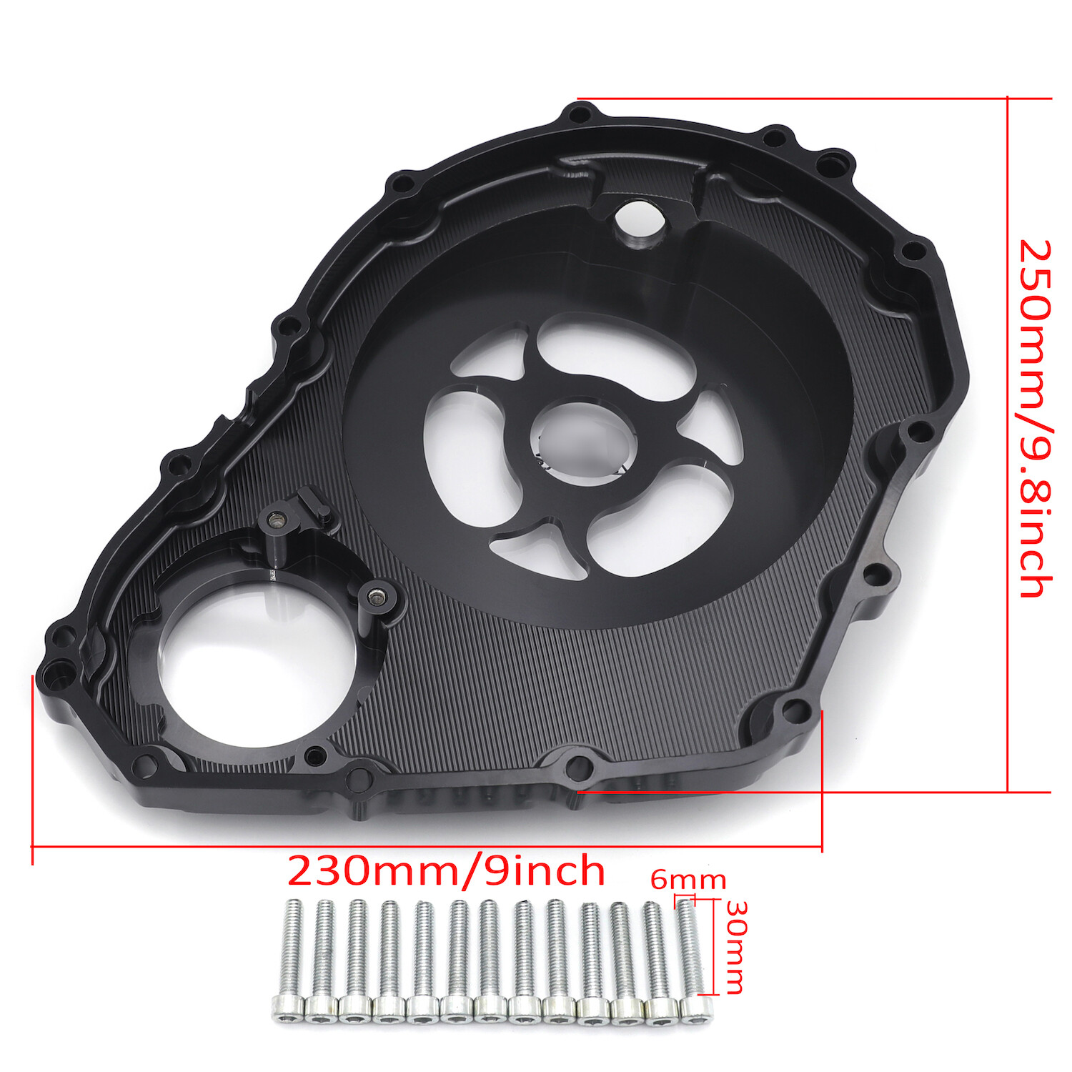 CNC Black&Clear Engine Clutch Cover w/Gasket For 2006-2022 Suzuki GSX-R 600/750