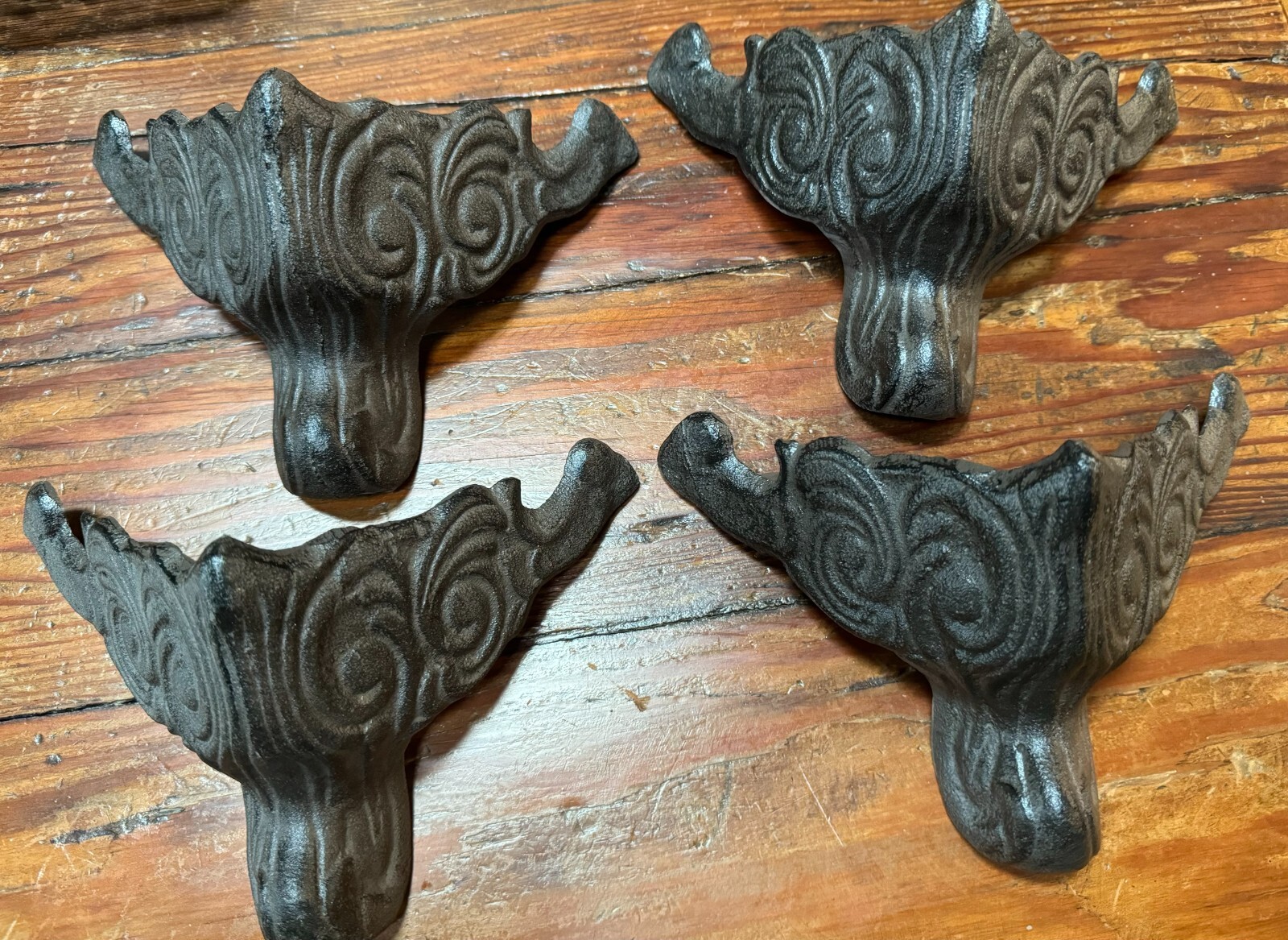 4; Furniture Legs 5.75" Cast Iron Metal Claw foot Tub Wood Stove Feet Salvage