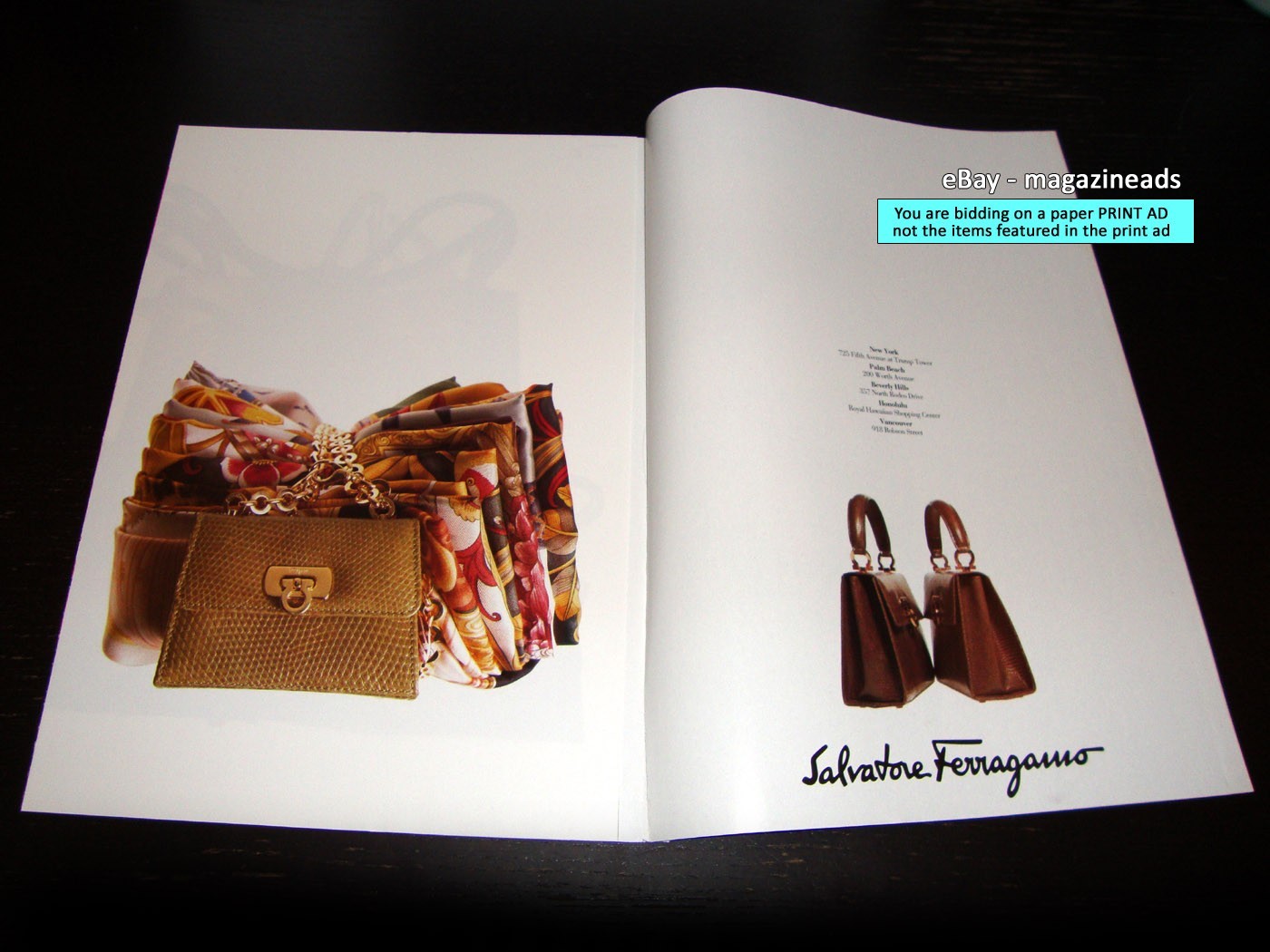 vintage SALVATORE FERRAGAMO Accessories 4-Page PRINT AD Fall 1995 ICONIC BRAND